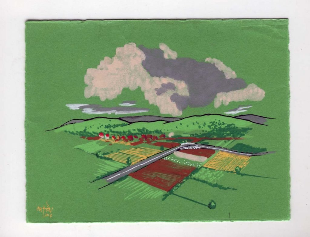 A aldea de Esquecín_Fisterras de Nengures_Outon_dibujo_debuxo_debujo_drawing