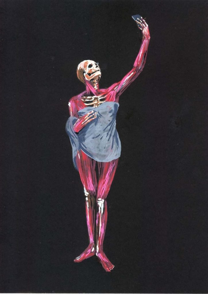 Anorexica_Selfie-Vanitas_dibujo_Outon