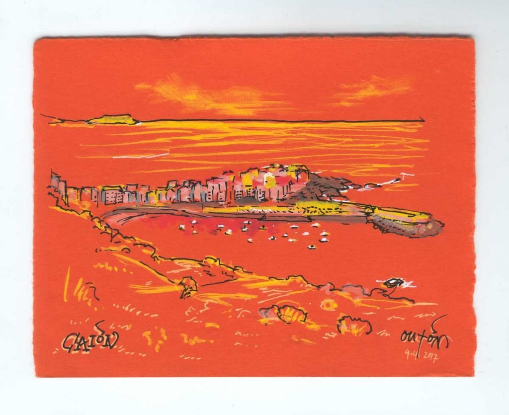 Caión polo dia_Fisterras de Nengures_Outon_dibujo_debuxo_debujo_drawing