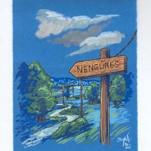 Chegando a un camiño que vai de Algures a Nengures_Fisterras de Nengures_Outon_dibujo_debuxo_debujo_drawing