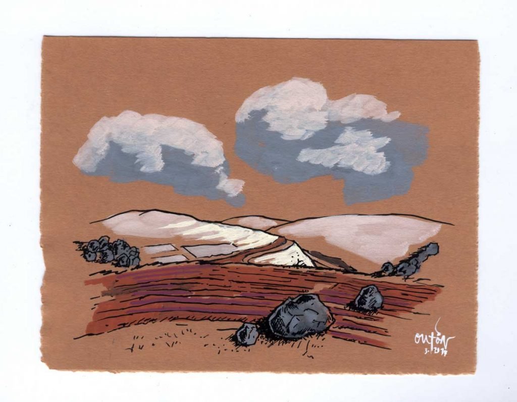 Leira arada no Val do Xeito_Fisterras de Nengures_Outon_dibujo_debuxo_debujo_drawing