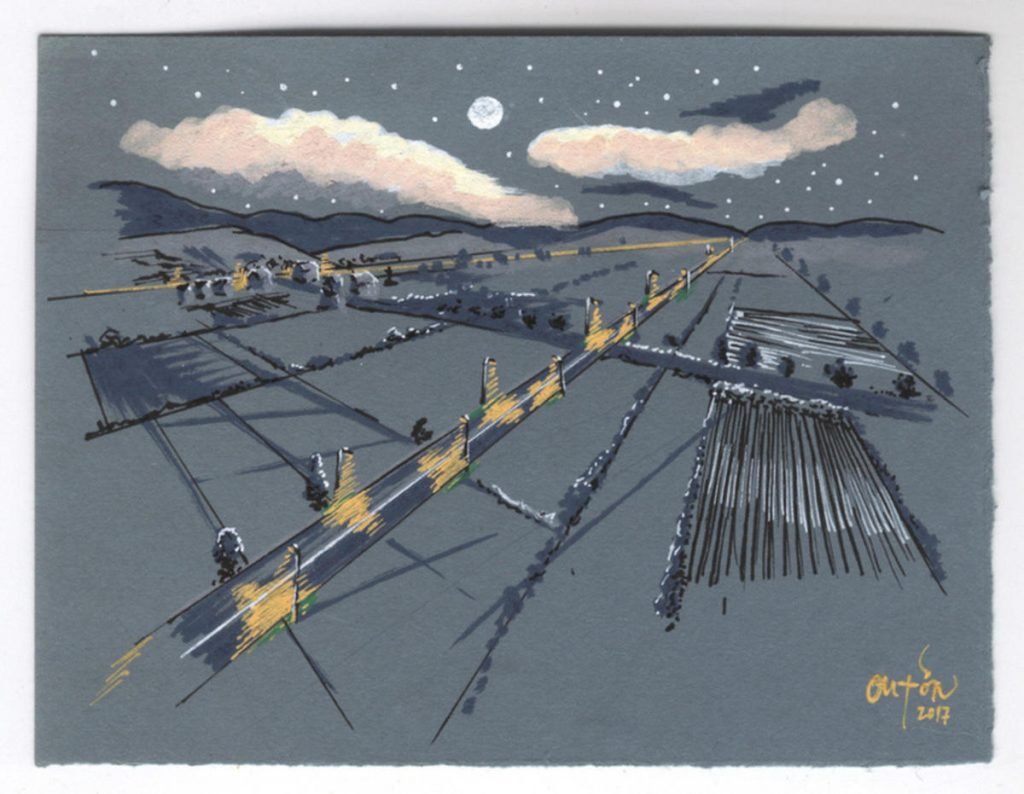 Luar gris de vran sobre a General_Fisterras de Nengures_Outon_dibujo_debuxo_debujo_drawing