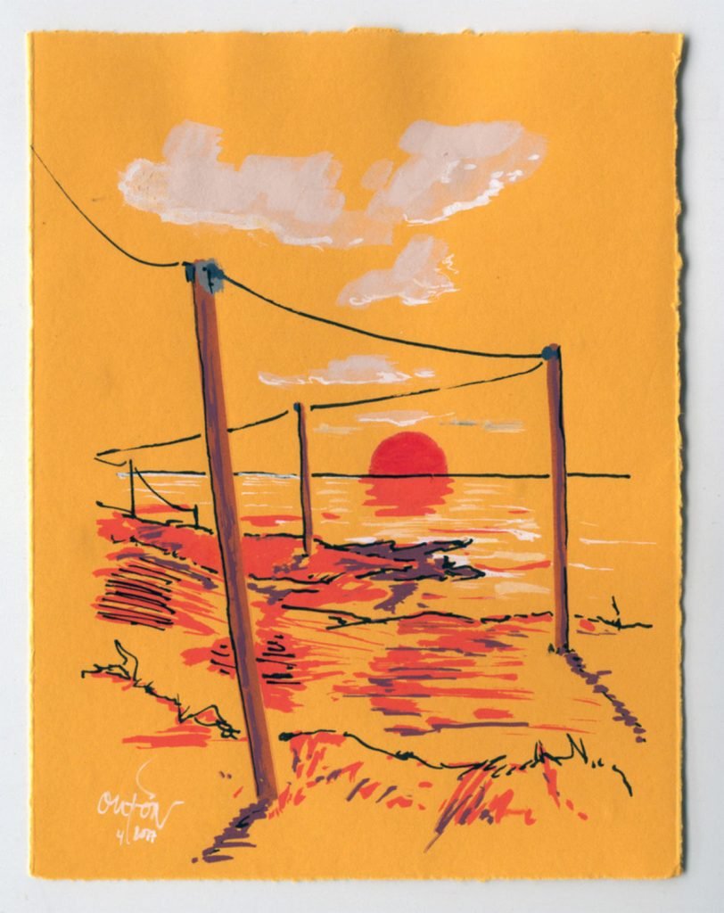 Na costa de Paustortos de Mareantes_Fisterras de Nengures_Outon_dibujo_debuxo_debujo_drawing