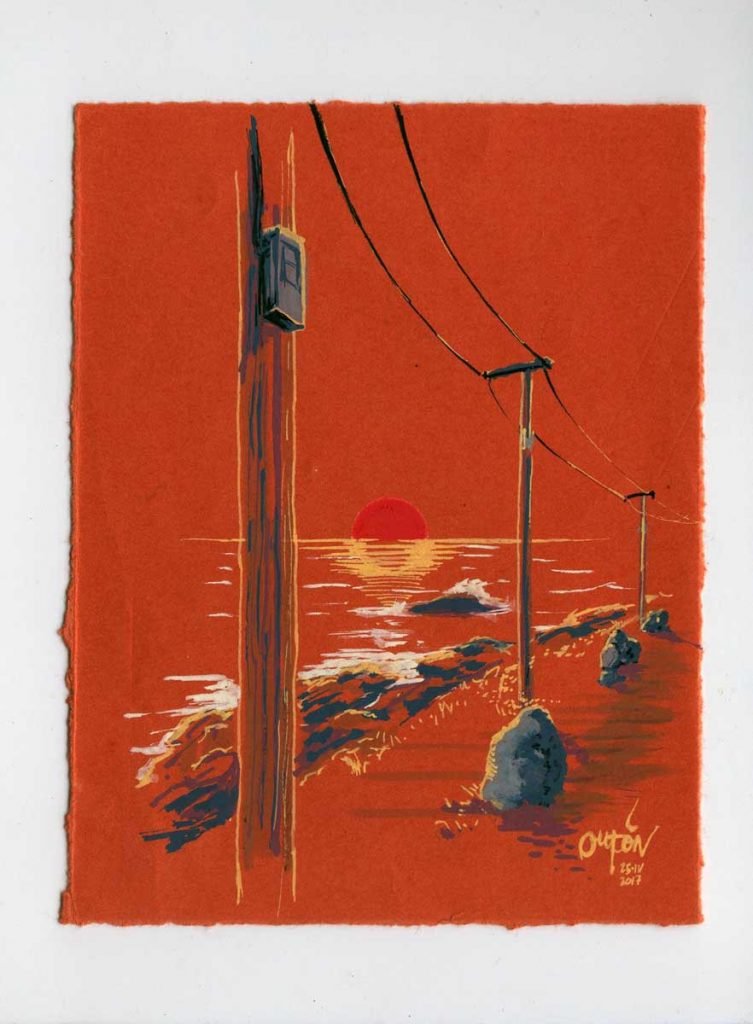 O Paseio de Pufeiros na costa de Nengures_Fisterras de Nengures_Outon_dibujo_debuxo_debujo_drawing