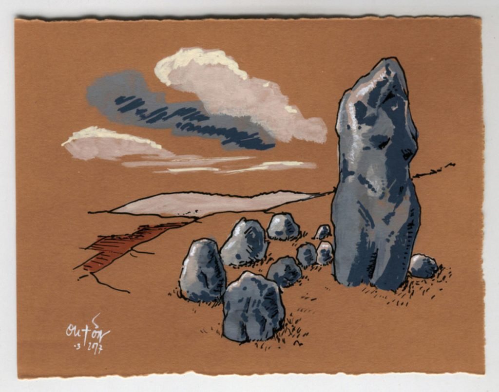 Pedra da Vergoña no alto de Devanceiras_Fisterras de Nengures_Outon_dibujo_debuxo_debujo_drawing