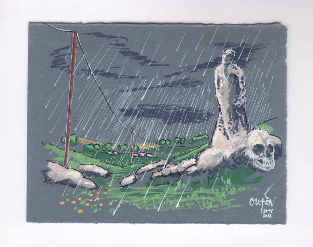 Pedra do Morto na Brañeira_Fisterras de Nengures_Outon_dibujo_debuxo_debujo_drawing