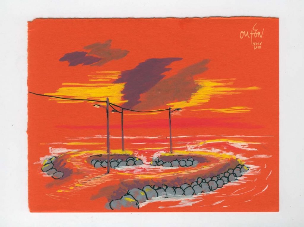 Punta de Cadanseu Camiño_Fisterras de Nengures_Outon_dibujo_debuxo_debujo_drawing