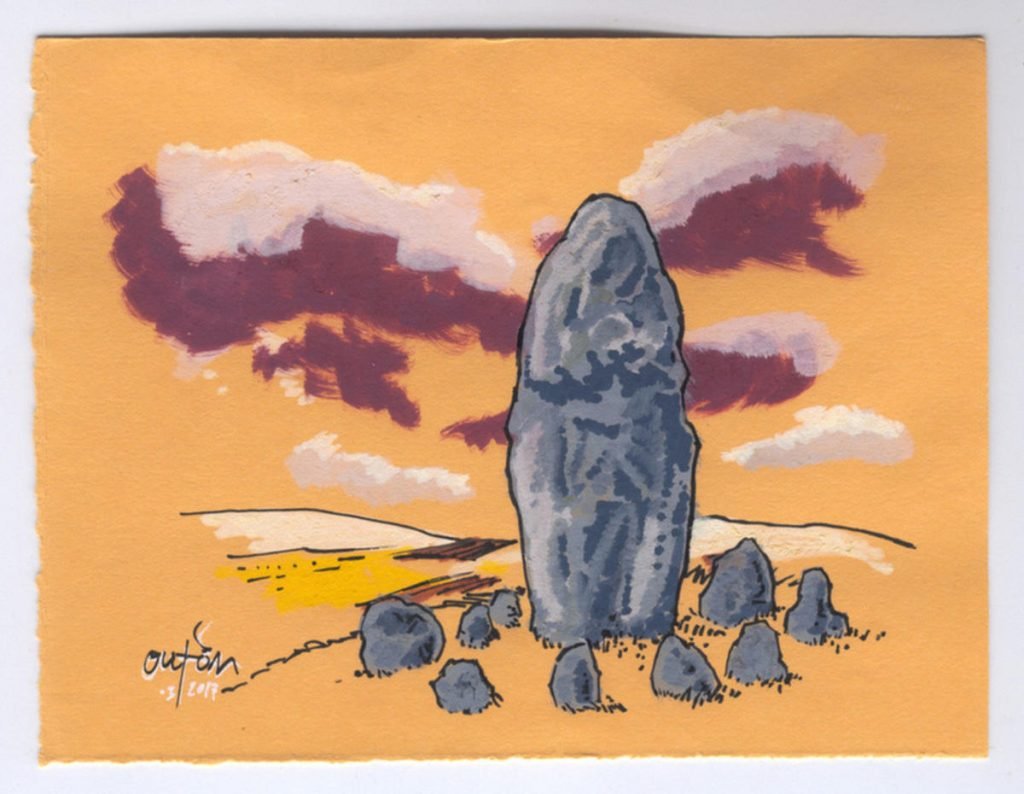 Rocha da Nai no outeiro de Devanceiras_Fisterras de Nengures_Outon_dibujo_debuxo_debujo_drawing