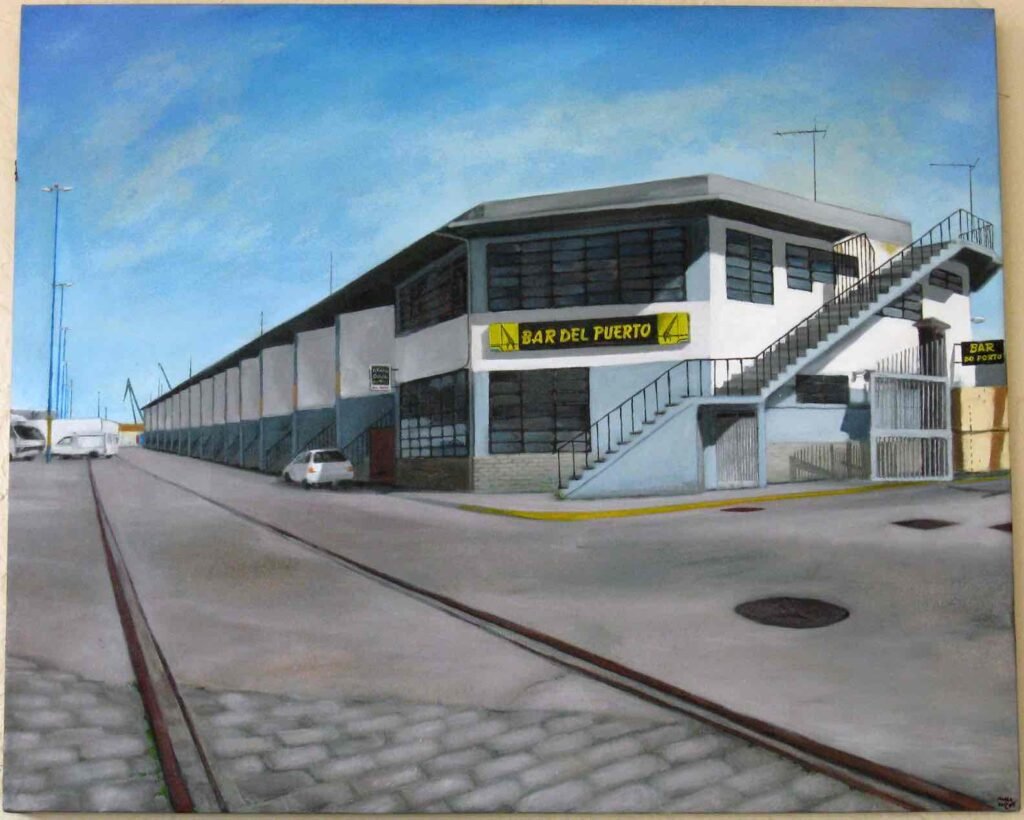 Cuadro Pintura Bar del Puerto A Coruña_Outon