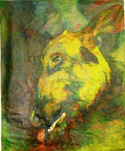 Pintura óleo_Matadero_Cabeza de res_Pablo Outon