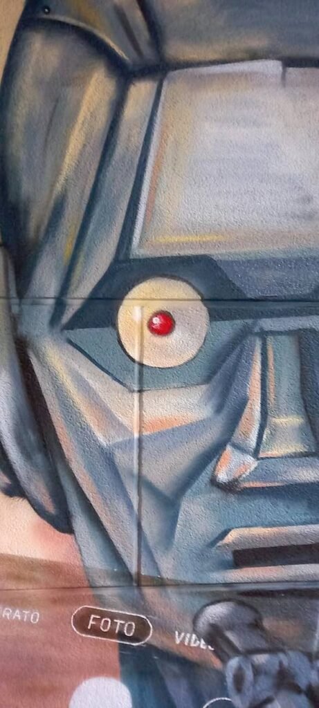 Cultiagro Manhattan Laracha mural graffiti_Selfie-Vanitas_Outon detalle Robot