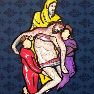 Dibujo de Pablo Outón. Jesucristo sostenido por la II República