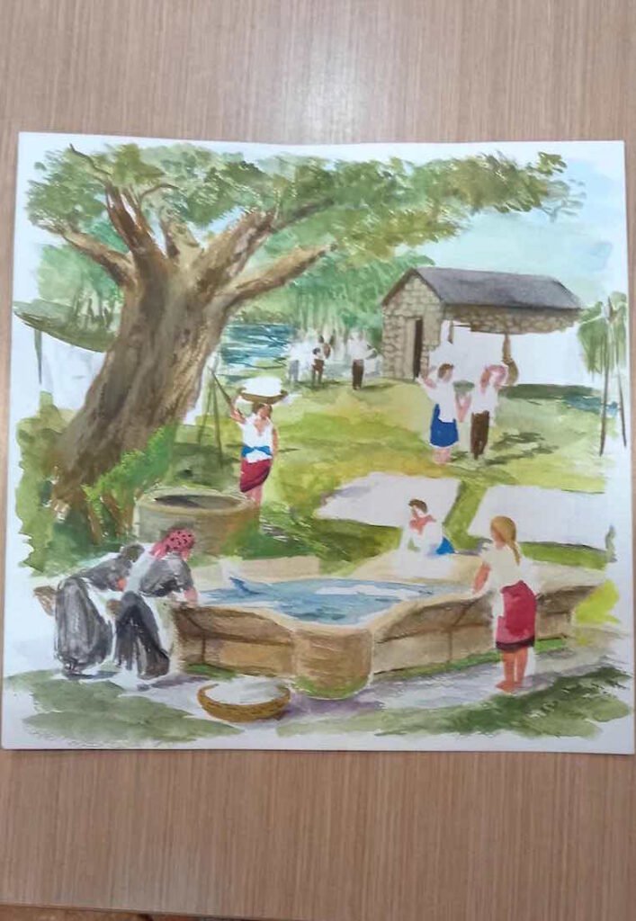 Boceto de Mural Lavadeiro de Pablo Outón Boceto