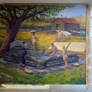 Mural Lavadeiro de Pablo Outón en Laracha