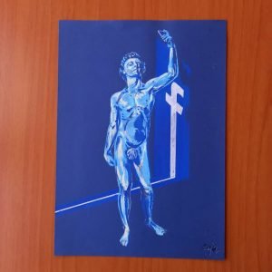 Dibujo azul Selfie en redes Feisbuk